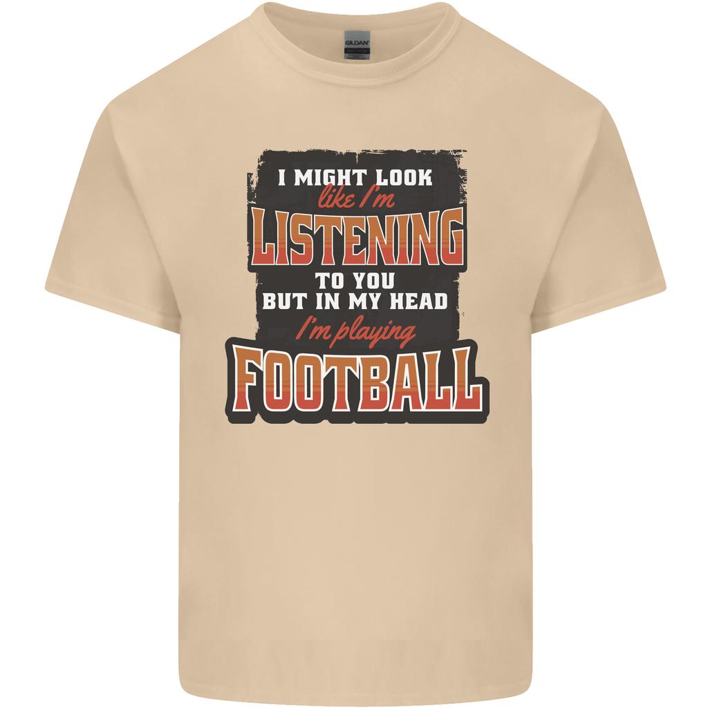 In My Head Im Playing Football Funny Unisexs Light Cotton TShirt