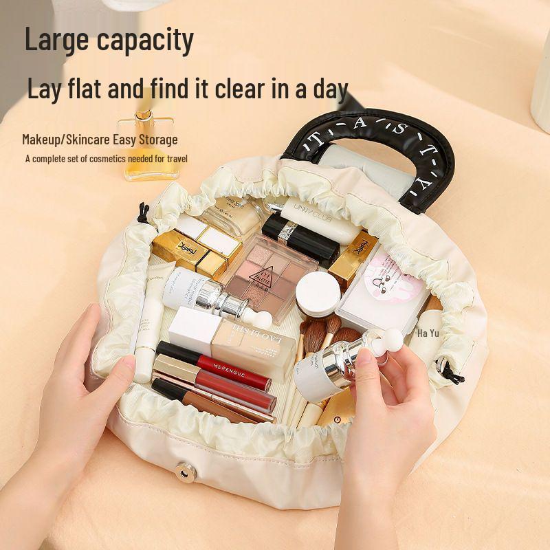 Lazy Person 2025 Waterproof Makeup Bag: Large Capacity Travel Wash Bag with Drawstring