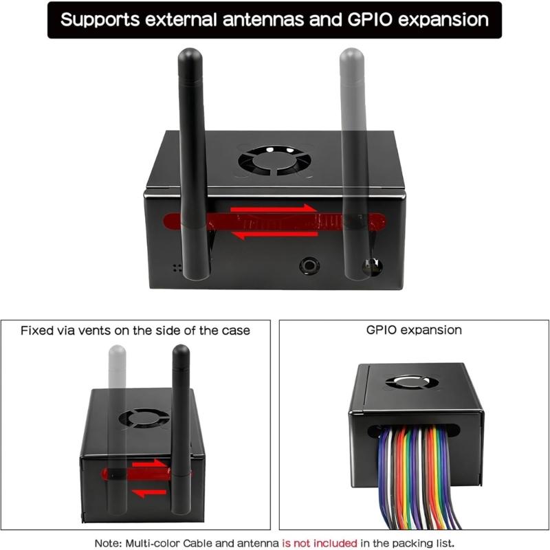 Metal Enclosure Aluminum Heatsink Access Housing Replacement for RV2 N516 Expansion Board Accessories