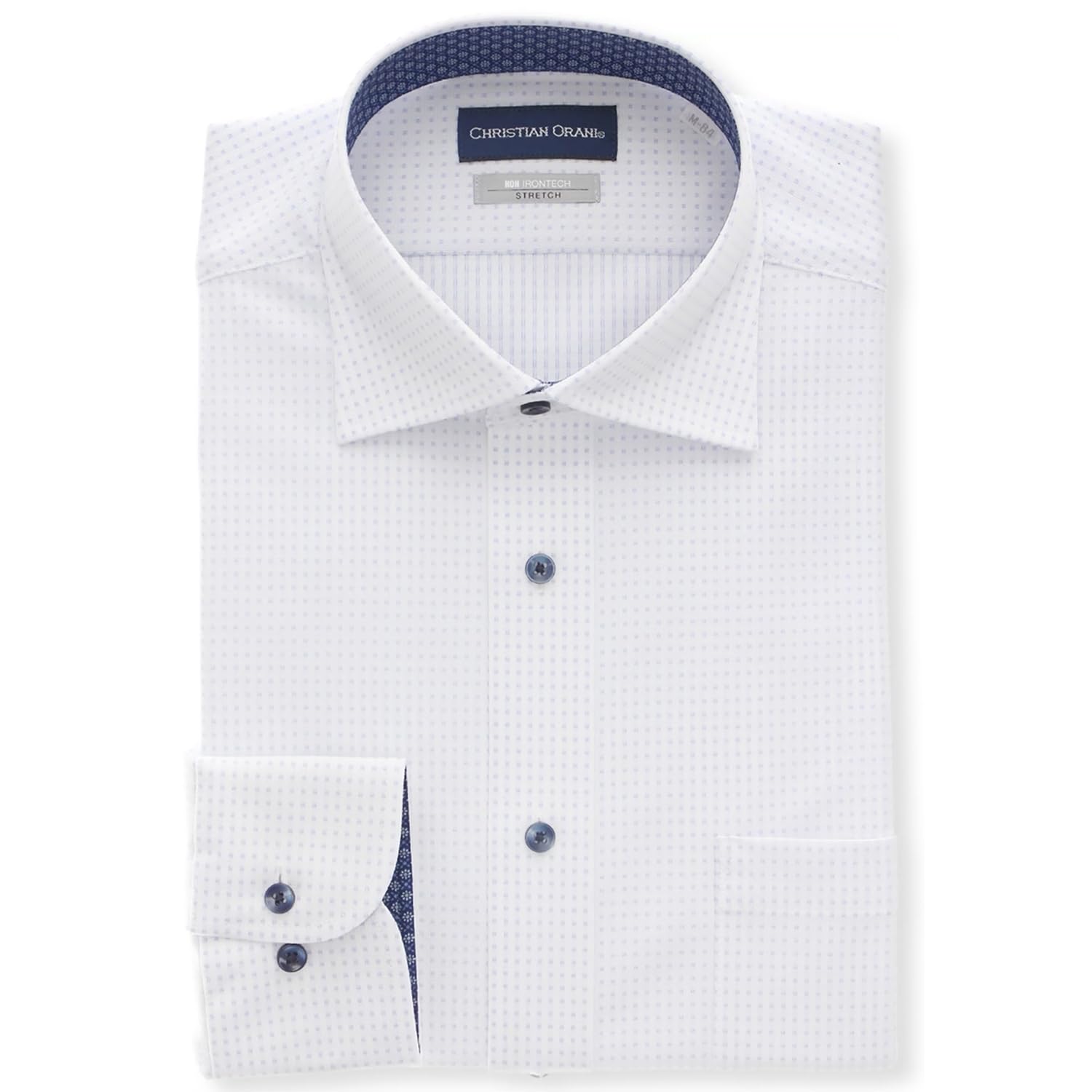 

Yofuku no Aoyama Men s Dress Shirt, Non-Iron, [Non-Iron Tech], Long Sleeve, Wrinkle-Resistant, Wide Collar, Standard Size, Blue/Woven Pattern