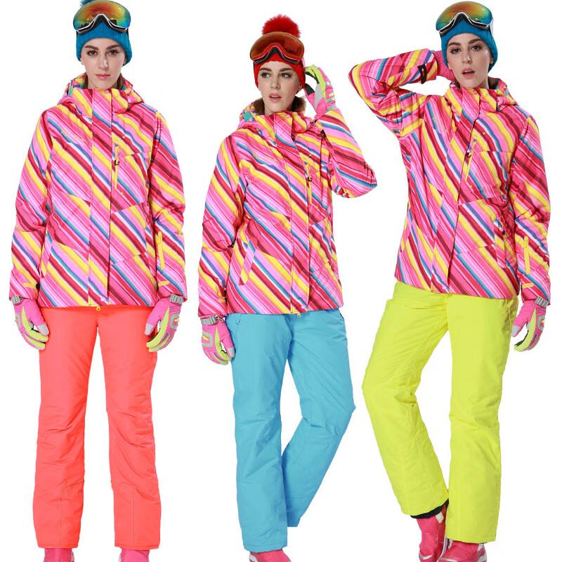 Phibee Women s Thickened Windproof Warm Ski Suit Set