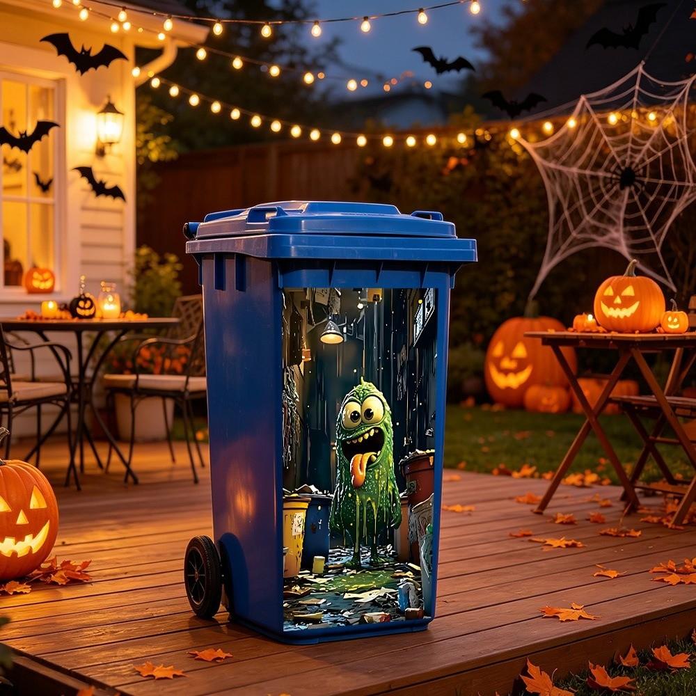 Waterproof Bin Decor Sticker Self Adhesive Trash Can Sticker New Wall Decal  Garden Layout