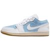 Jordan Air Jordan 1 Slip Resistant Abrasion Resistant Low top Vintage Basketball Shoes Women's Blue White HQ2004-400(Team1676-)