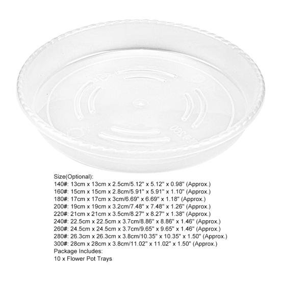 10 ks Plastové květináče odkapávací tácky Průhledné kulaté kreativní podšálky Dekor