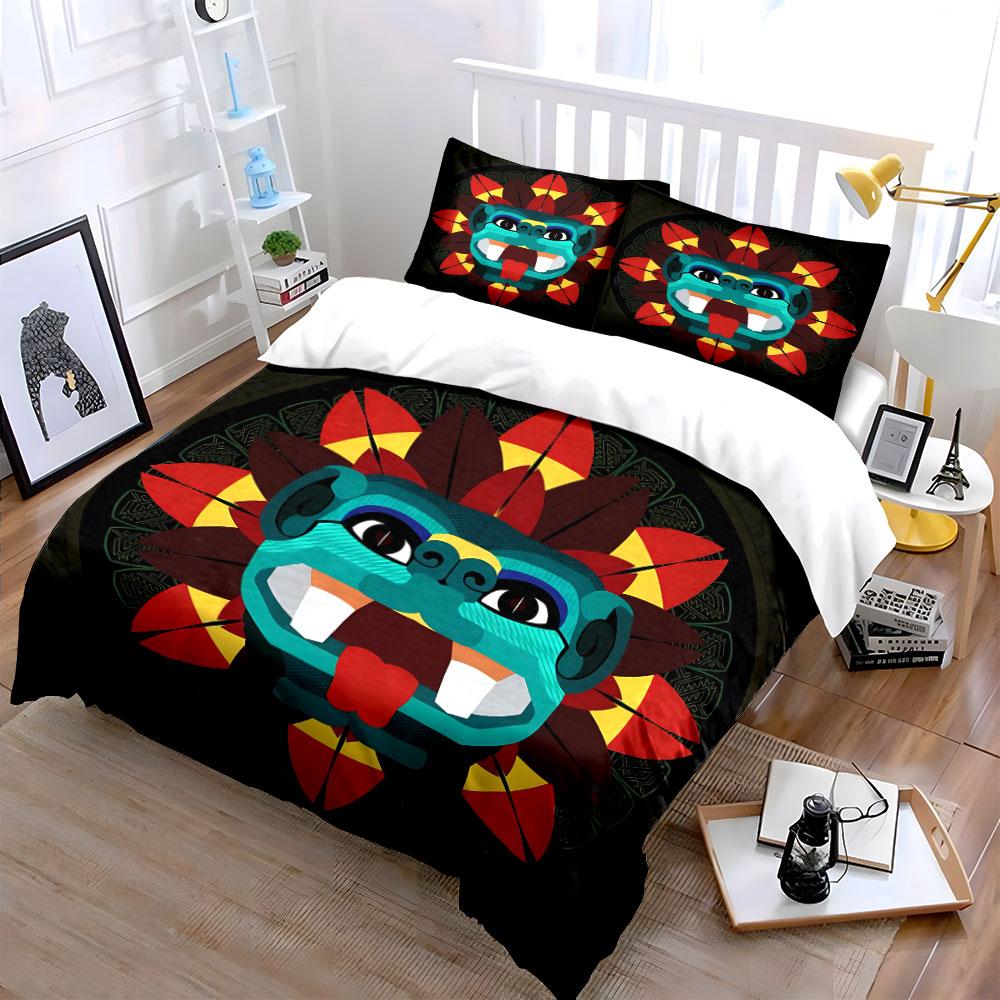 Tribal Art Home Decor Set Soft Comfortable Duvet Cover Bedding Set Included 1*Duvet Cover & 2*Pillowcases, Gift
