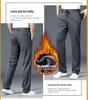 Men's High Waist Stretch Velvet Slim Straight Business Trousers - Autumn/Winter