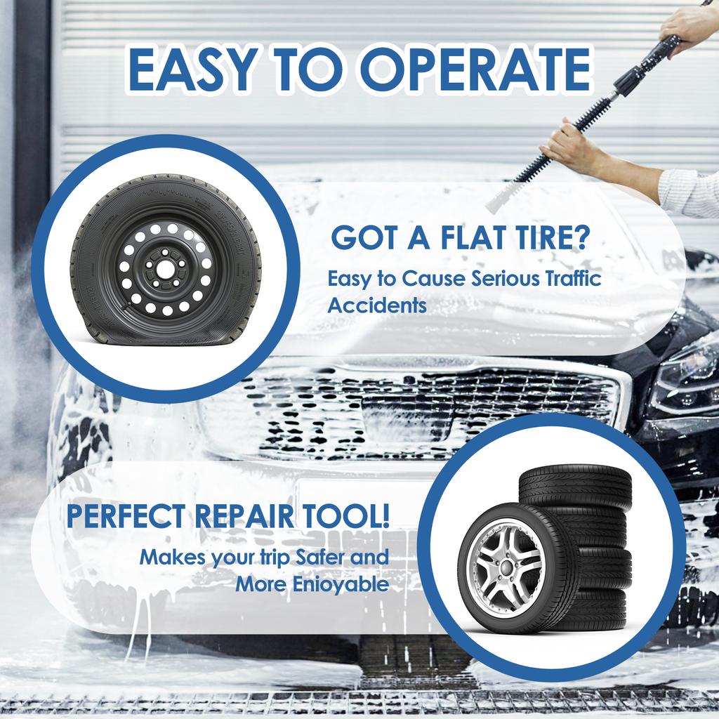 32/42/58mm Tire Repair Patch Tool Kit Tire Patch Roller with Roller Scraper Professional Portable Heavy Duty Tire Tube Patch Kit