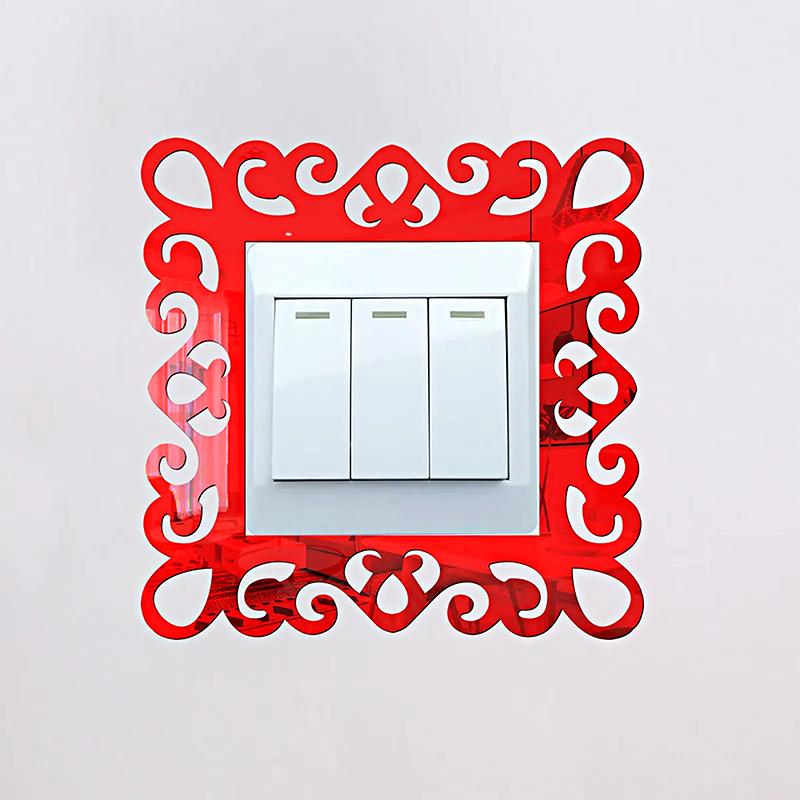 1Pc Wasserdicht Mode Wand Aufkleber Einfachheit Geometrie Persönlichkeit Acryl Spitze Schalter Aufkleber