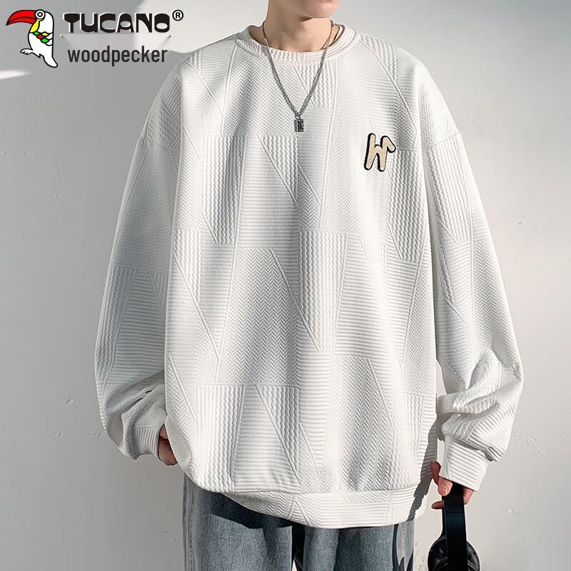 TUCANO Men's Waffle Knit Long Sleeve Round Neck Sweatshirt