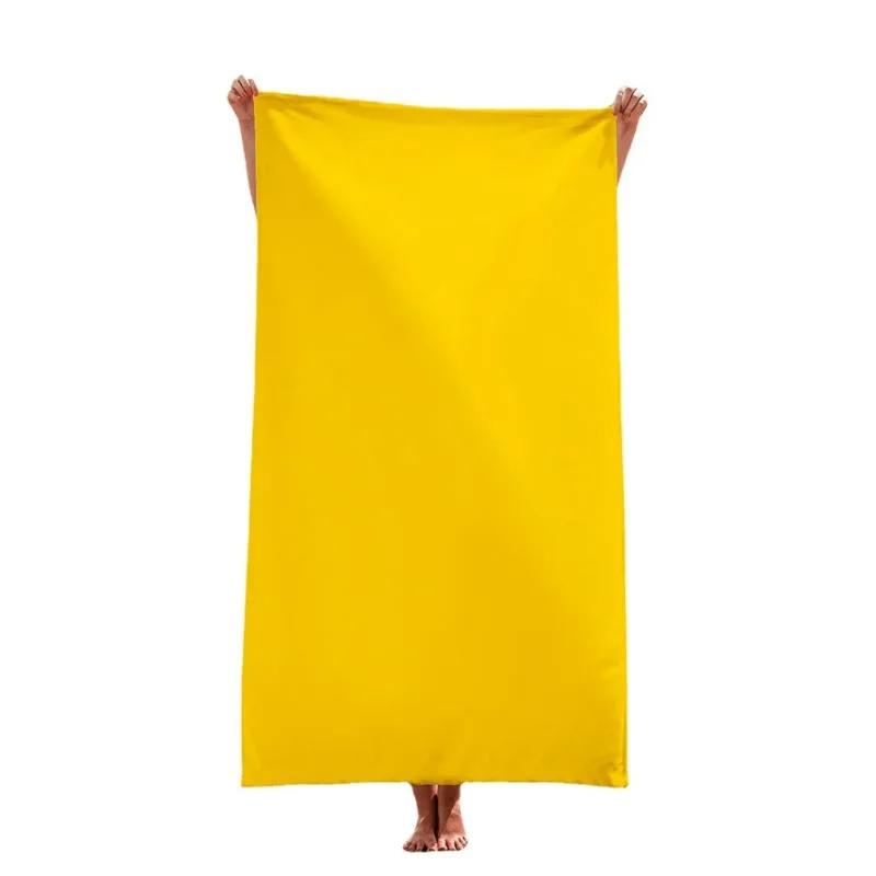 Double-sided Velvet Bath Towel Beach Towel Rectangular Beach Towel Soft and Comfortable Solid Color Beach Towel