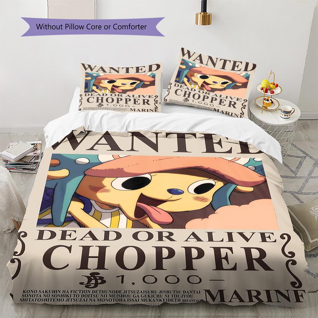 Ensemble de literie motif Tony Tony Chopper Couette Housse de couette Taie d'oreiller Maison Cadeau d'anniversaire(1 housse de couette + 2 taies d'oreiller, sans garniture.)