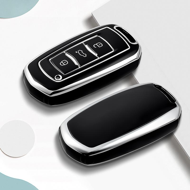 

3 Buttons TPU Car Flip Key Case Cover Shell For Geely Atlas Boyue NL3 EX7 SUV GT GC9 Emgrand X7 Borui Auto Holder Accessories