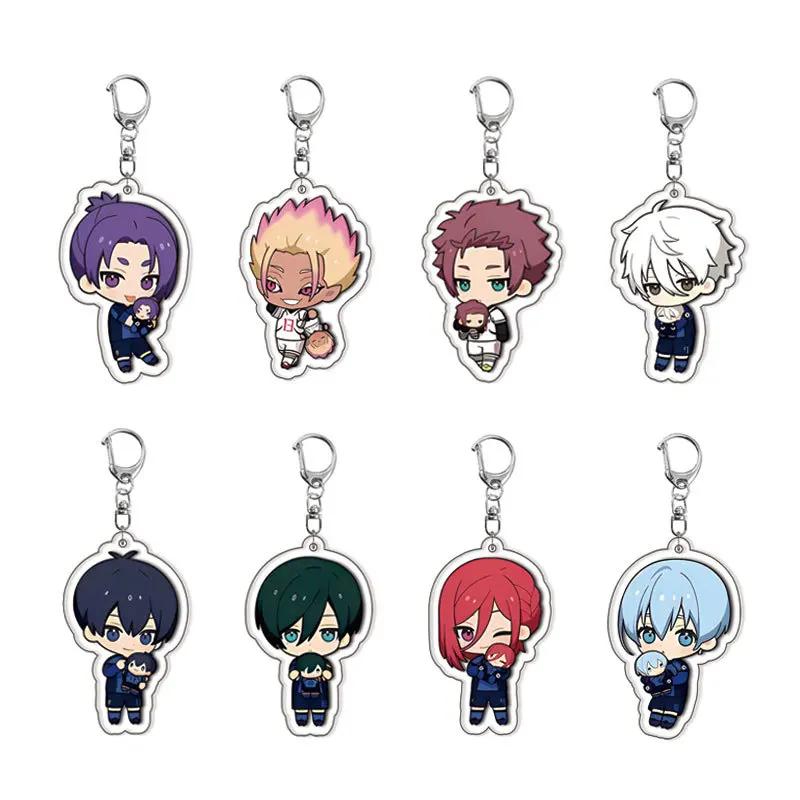 8Pcs Blues New Locked Character Hyouma Chigiri Sae Itoshi Ryusei Shidou Hugging Series Acrylic Keychain Toy New Bag Keyring 5cm