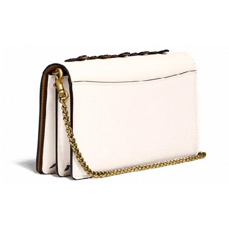 Coach Callie 20 Flap Chain Shoulder Bag Leather Crossbody Small Women shoulder bag White 835-B4HA