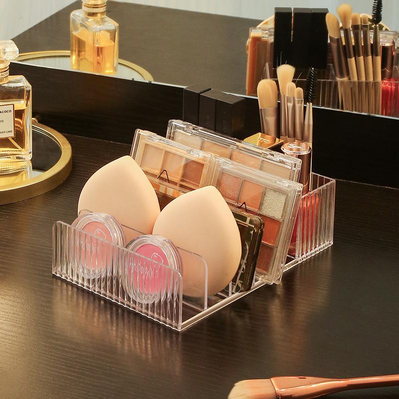 Clear Cosmetics Organizer: All-in-One Storage Box for Lipsticks & Eyeshadows, Divided Makeup Drawer for Dressing Table.
