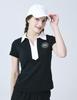DOYOUKNOWMC Color Block Shirt Collar Open-Neck Functional Material Black Short-Sleeve T-Shirt