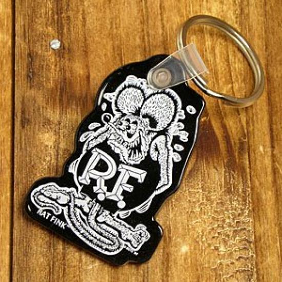Rat Fink Soft Rubber Keyring Black