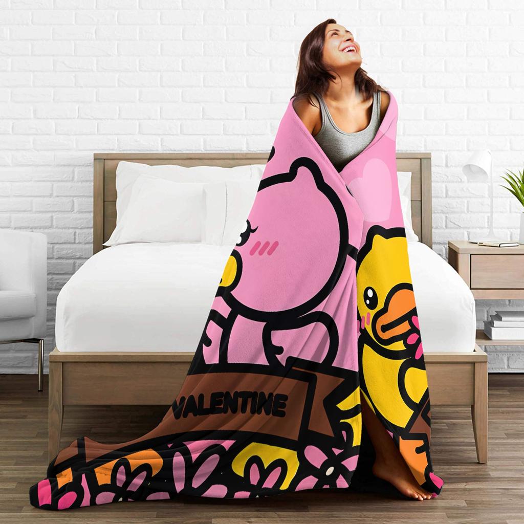 Yellow Duck Super Soft Blanket Child Plush Throw Blanket Fluffy Couch Bed Flannel Bedspread Sofa Bed Cover