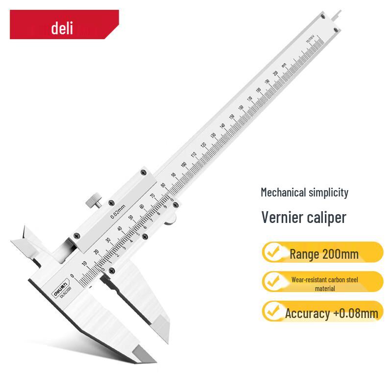 Deli Mechanical Vernier Caliper 200mm