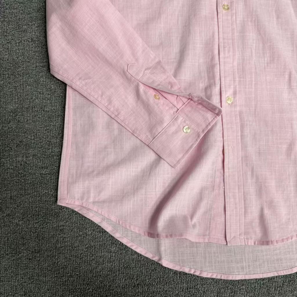 Raf Cotton and Linen Long Sleeve Shirt with Horse Embroidery - Classic Lapel, Old Money Style, New Arrival for Spring, Autumn, Summer