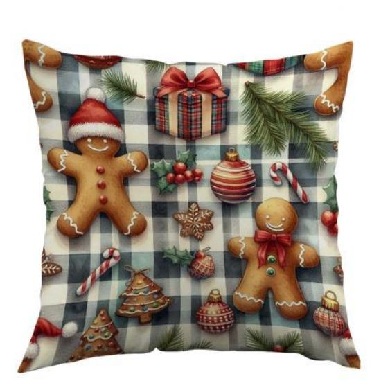 Christmas Cushion Cover Christmas Tree Elk Cushion Cover Polyester Printed Cushion Cover