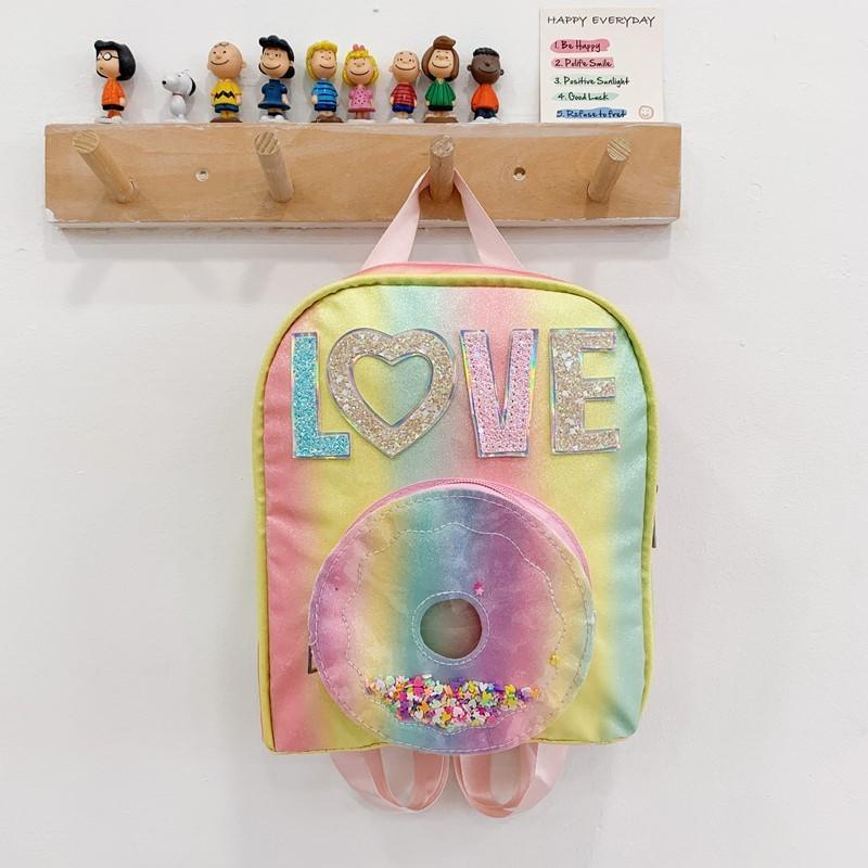 Fashion Letter Sequin Bag Preschool Girls School Backpack With Design Cartoon