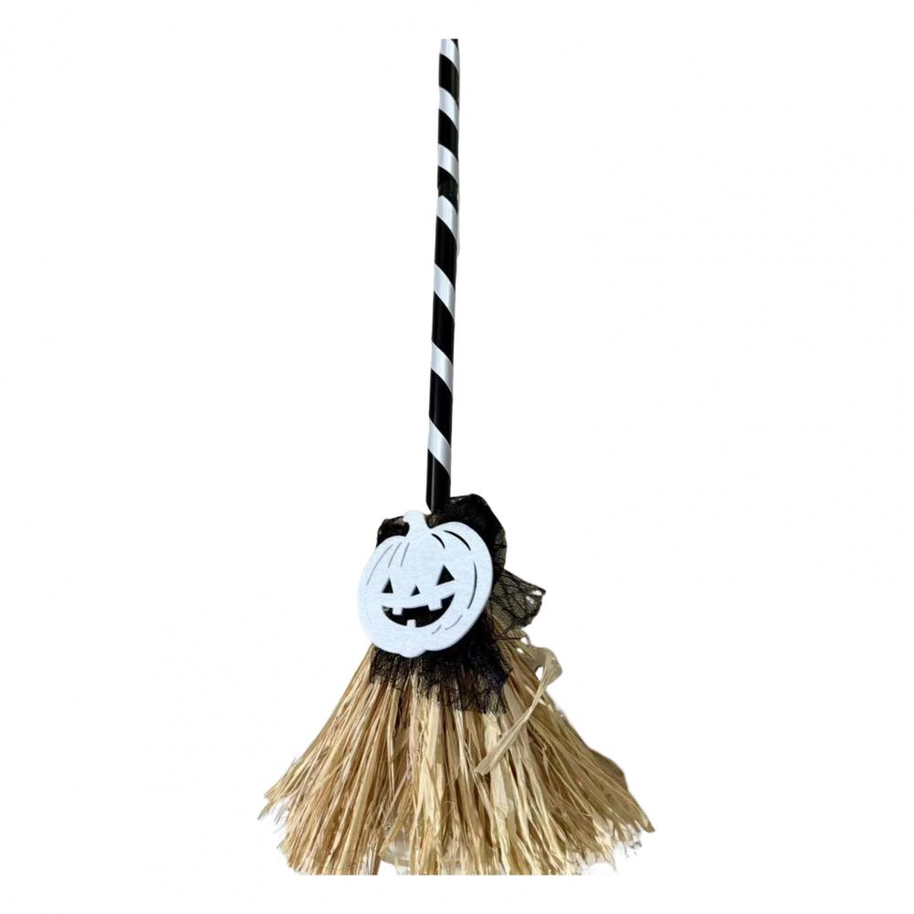 Rotating Witch Broom Halloween Prop Halloween Witch Broom Decoration Halloween Broomstick Decor with Led for Indoor Home