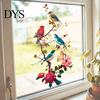 Creative Gifts for Window Decor Watercolor Bird And Flower Cling, Static PVC Waterproof Glass Sticker, Removable Art Pattern Stickers Decors,