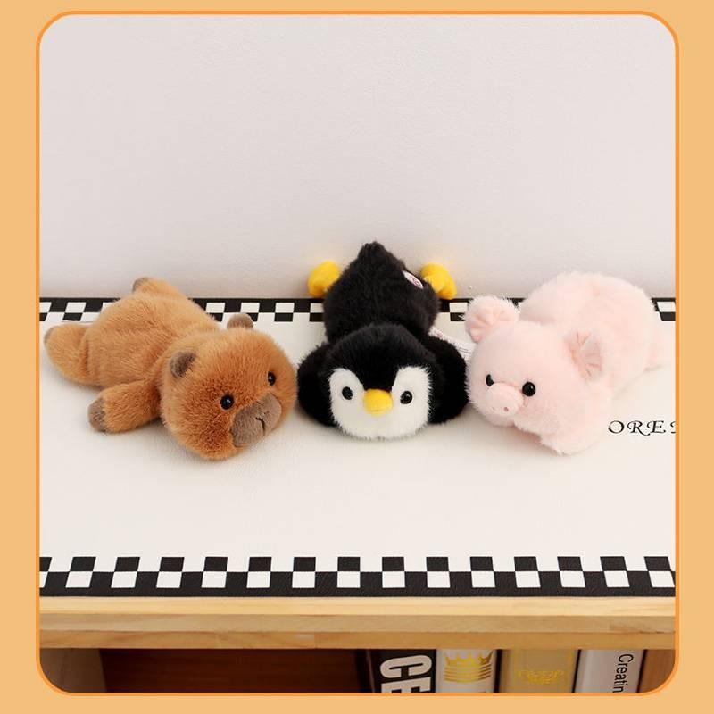 Flat Series Lying Turtle Pig Duck Animal Plush Toy Stuffed Doll Gift Decoration