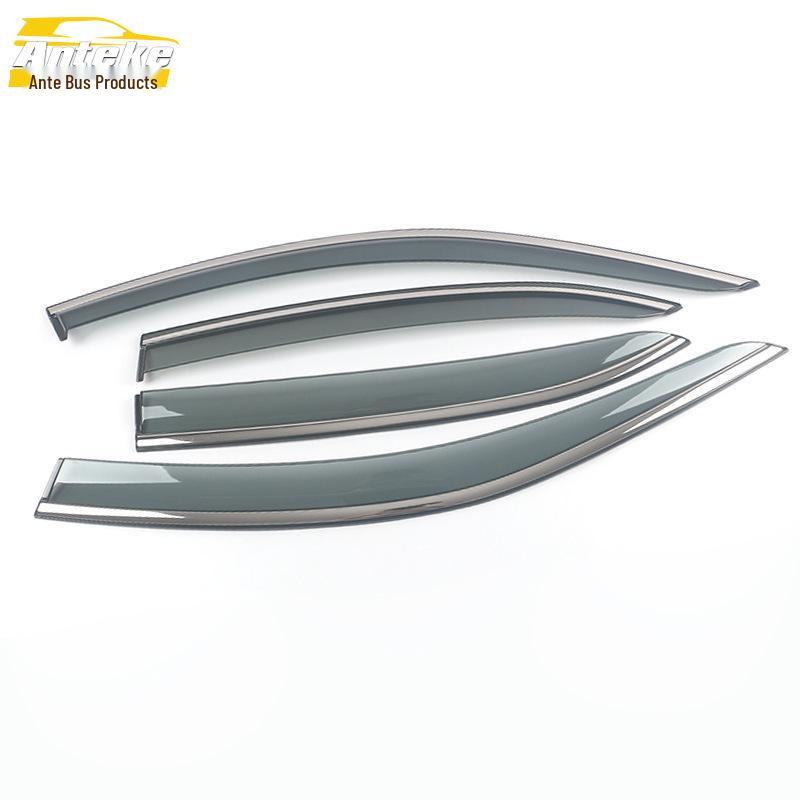16-18 Bora/Bora Legend Stainless Steel Rain Guards with 3D Bright Strip Exterior Stickers