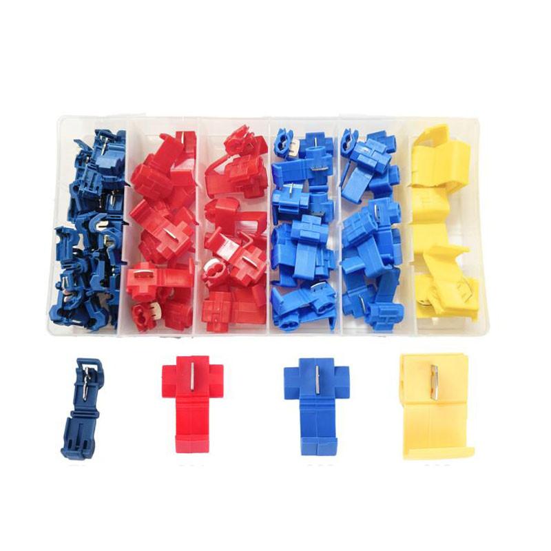 

Splice Terminals Crimp Non Destructive Wire Cable Connectors Without Breaking Line T-type Quick Splice Terminals 65pcs Pack of 1