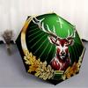 1pz Ombrello Pieghevole Automatico Jagermeister, Design Pieghevole Portatile, Struttura in Ferro a 8 Stecche, Accessorio Casual da Esterno per Tutte le Stagioni per Natale Compleanno
