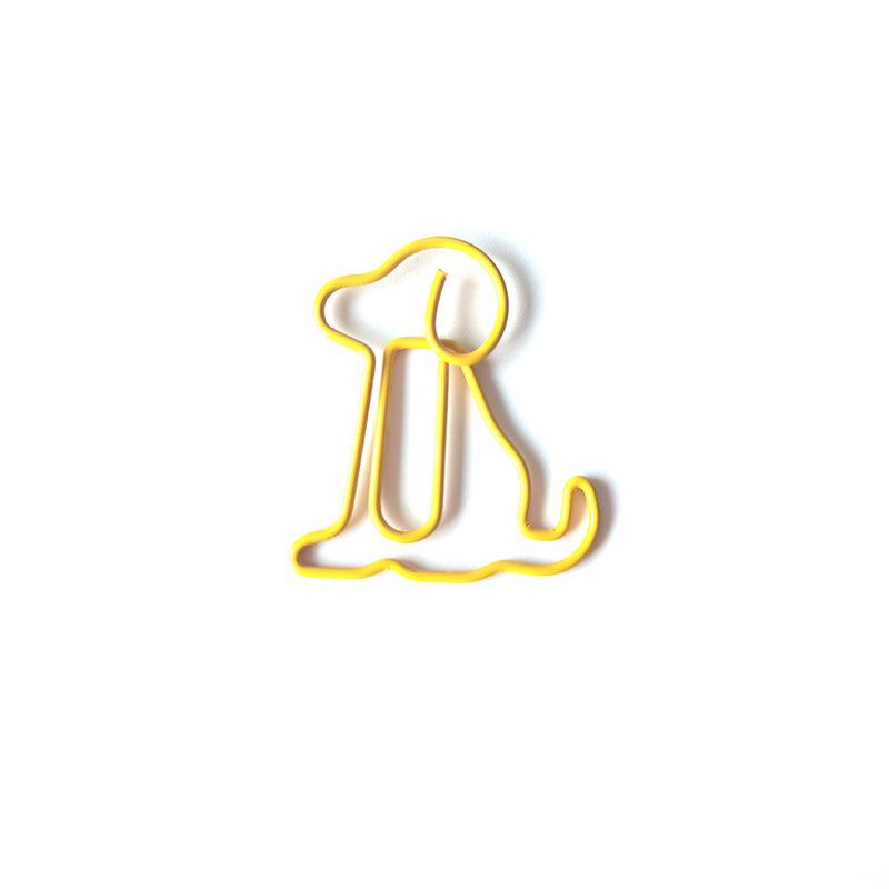Colored Dog-Shaped Paperclip Set - Metal Cartoon Office Clips