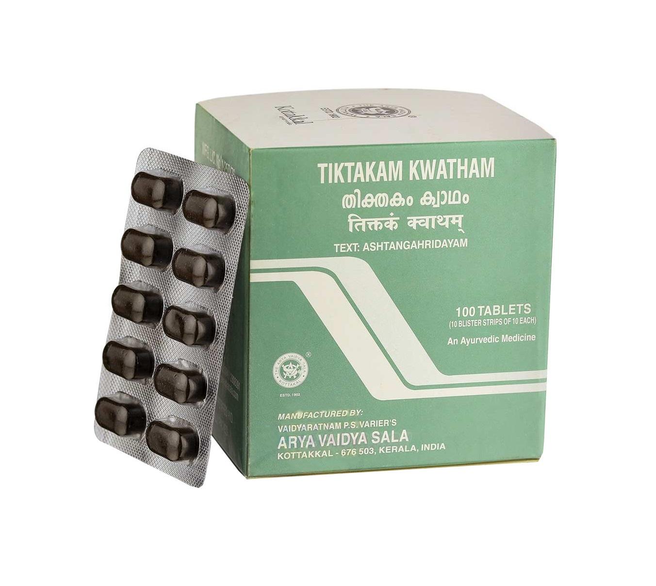 

Тіктакам Кватхам (100 таб), Tiktakam Kwatham, Kottakkal Ayurveda