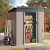YODOLLA Metal Garden Shed 1.44 m², Outdoor Garden Shed with 2 Sliding Doors, Storage Tools 164 x 96 x 180 cm