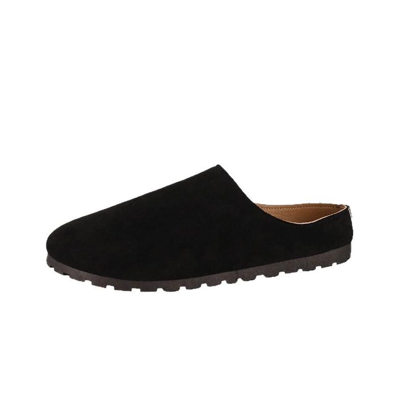 Boken Slippers Women's Summer Leather Surface Outer Wear Non-slip Soft Bottom Fashion Bag Head Drag Girls Lazy One Foot Half Drag