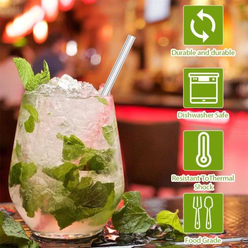 LAOJU Replacement Cup Straws for Stanley Tumblers, Clear Plastic Straws, 12-Inch Long, Reusable Straws with Cleaning Brush for Stanley 40oz and 30oz W