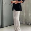 Women Pants Mid-rise Solid Color Sparkling Sequins Casual Trousers Wide Leg Stage Dance Pants