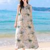 Plus Size Elegant Women's Summer Dress Casual Loose Sleeveless Long Dress Female Vintage Clothes