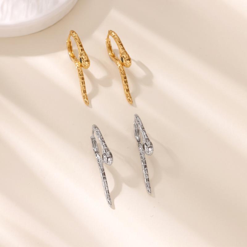 Snake-shaped Long Earrings, Stud Earrings, Women's Light Luxury, High-end Sense, Niche Ear Buckle Design Sense, Winding Personality