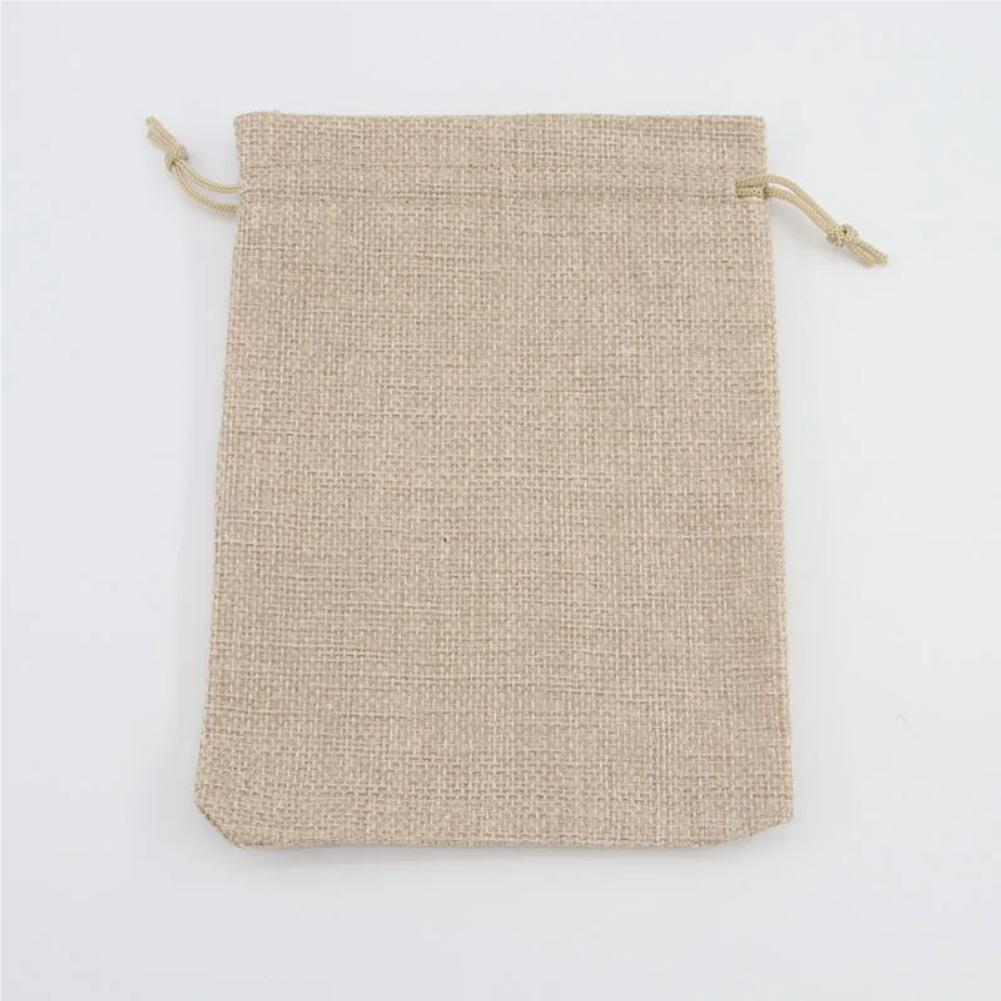 10/20 Pcs Burlap Gift Drawstring Bags for Party Christmas Linen Jute Small Fabric Package Wedding Pouches 10x14cm/15x20/20x30cm