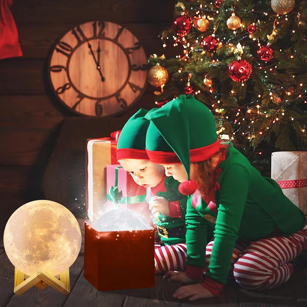 Moon Lamp, 16 Colors Moon Night Light with Stand & Remote &Touch Control and USB Rechargeable Decorative Light Up Moon Lamp for Baby Kids Lover