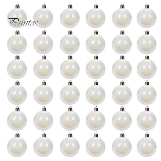 12/24/36Pcs 4CM Christmas Iridescent Ball Clear Shatterproof Reusable DIY Holiday Decoration Xmas Tree Hanging Ball Ornament Pendant Party Festival