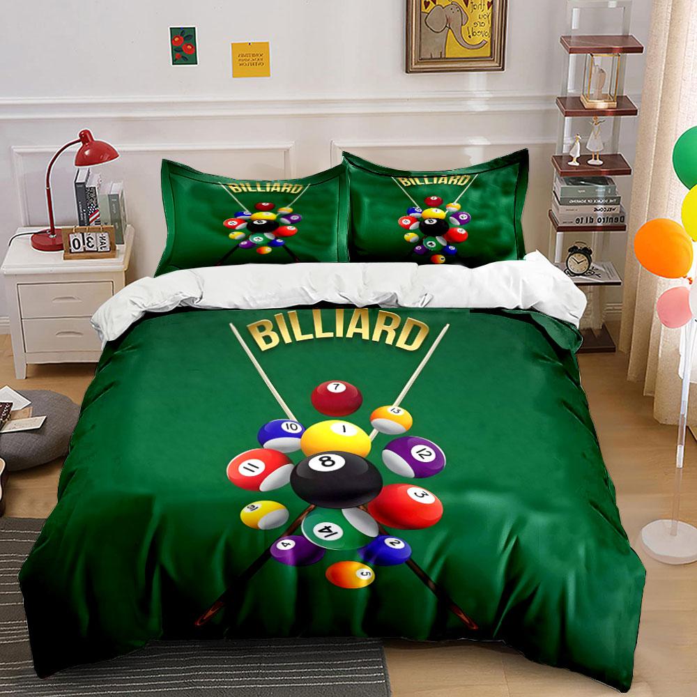 Set de Bolas y Tacos de Billar Múltiples Tamaños Habitación Infantil y de Adultos Exquisito Juego de Ropa de Cama de 3 Piezas, Regalo