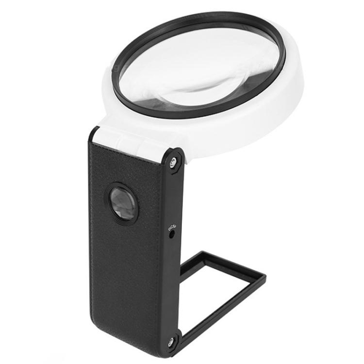 Factory Cheap 110mm 3.5X / 25X LED Folding Desktop Magnifying Glass For Reading Antique Jewelry Identification