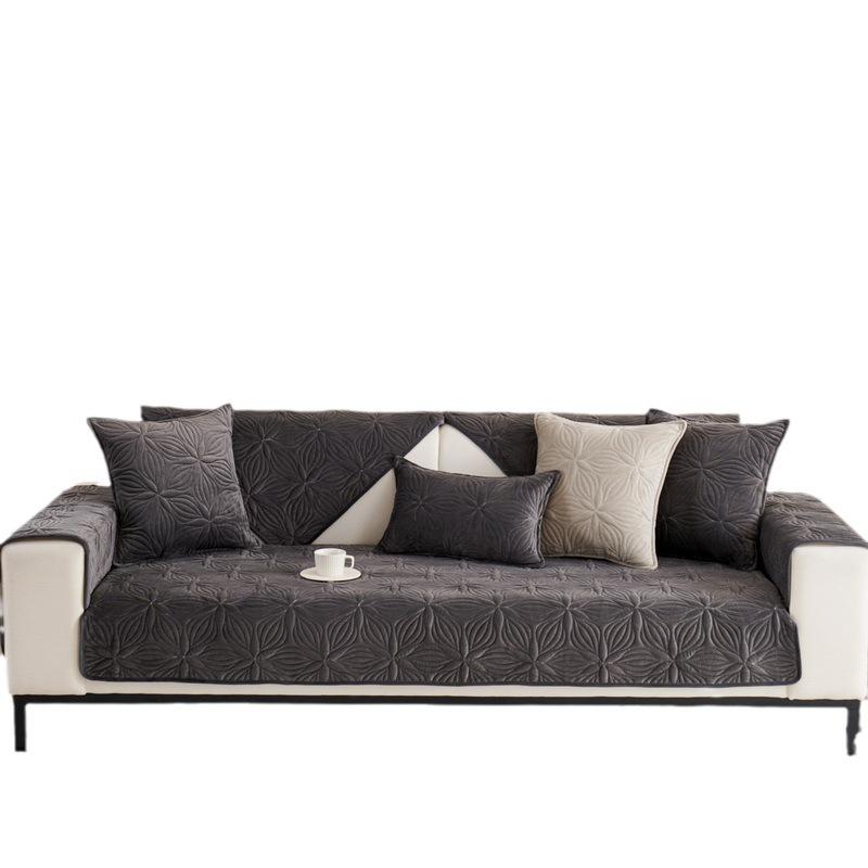 Winter Plush Sofa Cushion Non-Slip Simple Modern Thickened Seat Cushion Living Room Backrest Winter Leather Sofa Cover Cover Towel