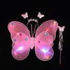 Led Butterfly Wings Light Up Angel Wings Kids Hair Bows Girl Headband Costume Girls Dress Props Party Angel Luminous Fairy Wings
