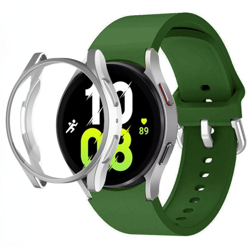 Silicone Strap+TPU Case for Samsung Galaxy Watch 5 44mm 40mm/4 44mm 40mm Sport Wristband for Samsung Watch 5/4 Protective Shell