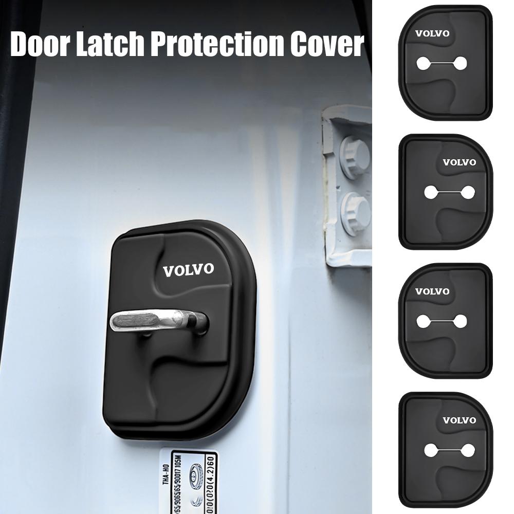 4 Stück Silikon Auto Türschloss Abdeckung Schutz Aufkleber für Volvo R Design T6 AWD C30 C40 C50 C70 S40 S60 S70 S80 S90 V40 V50 V60 V70