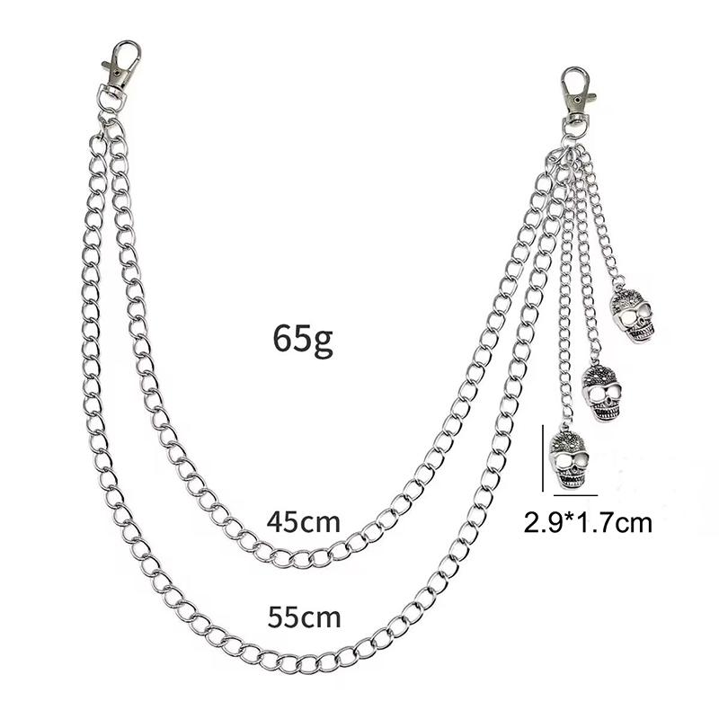 Punk Hosenkette Totenkopf Dekorative Metall-Taillen-Schlüsselanhänger Für Männer Frauen Jeanshose Gothic Vintage Hip-Hop Schmuck Zubehör